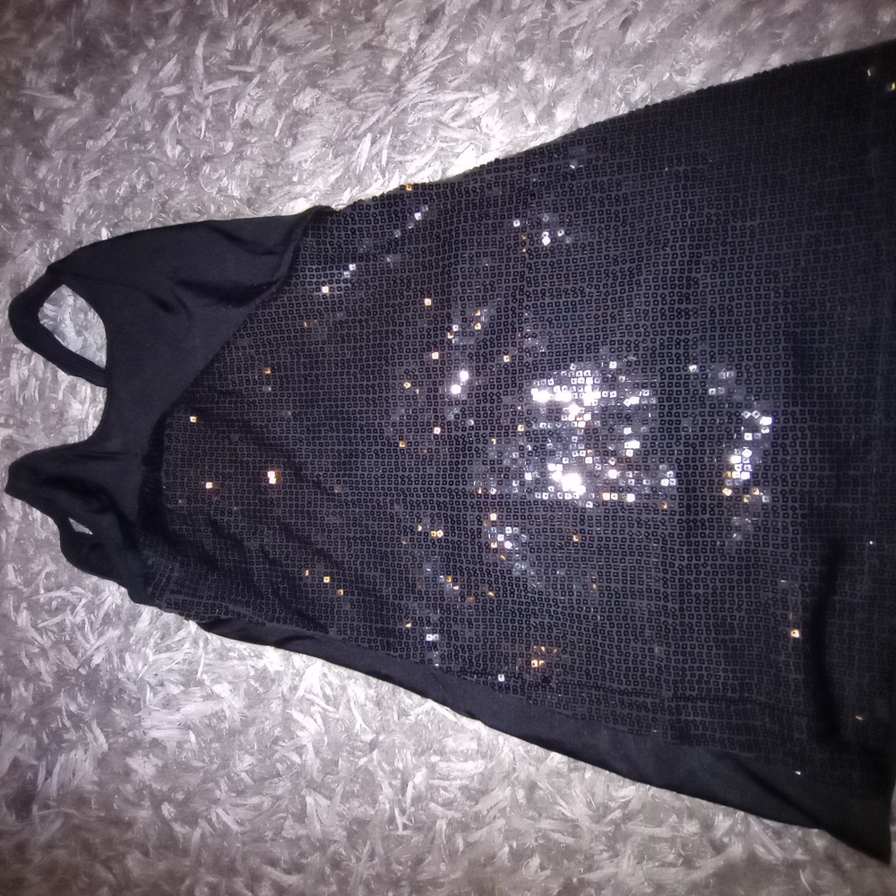 Black Sequin Halter Top